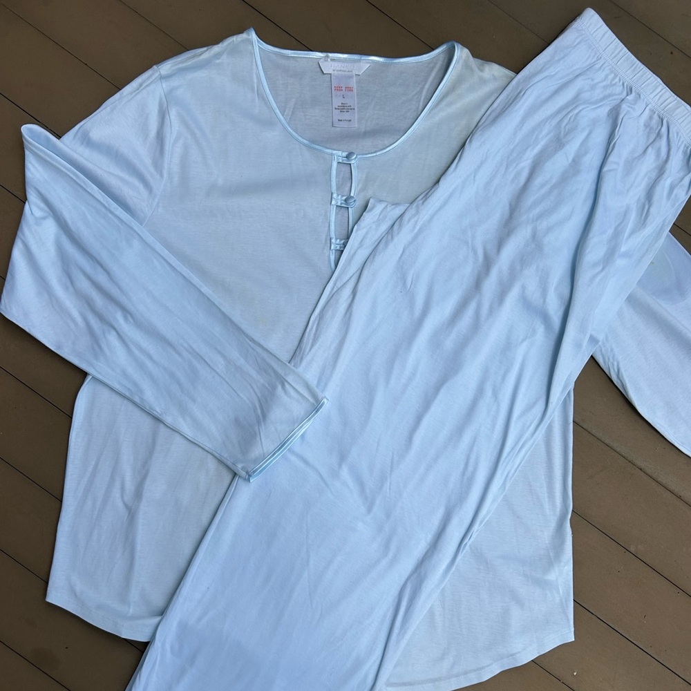 Hanro Soft Blue Pajama Top
